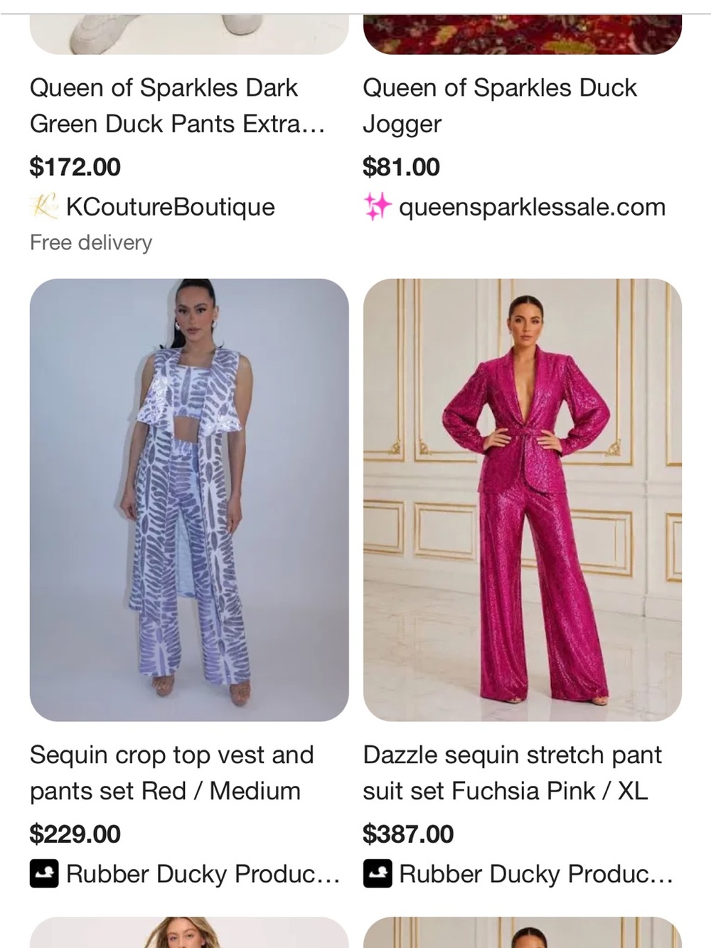 Rubber Ducky Productions, Inc. Sequin Wide-Leg Trousers only pants